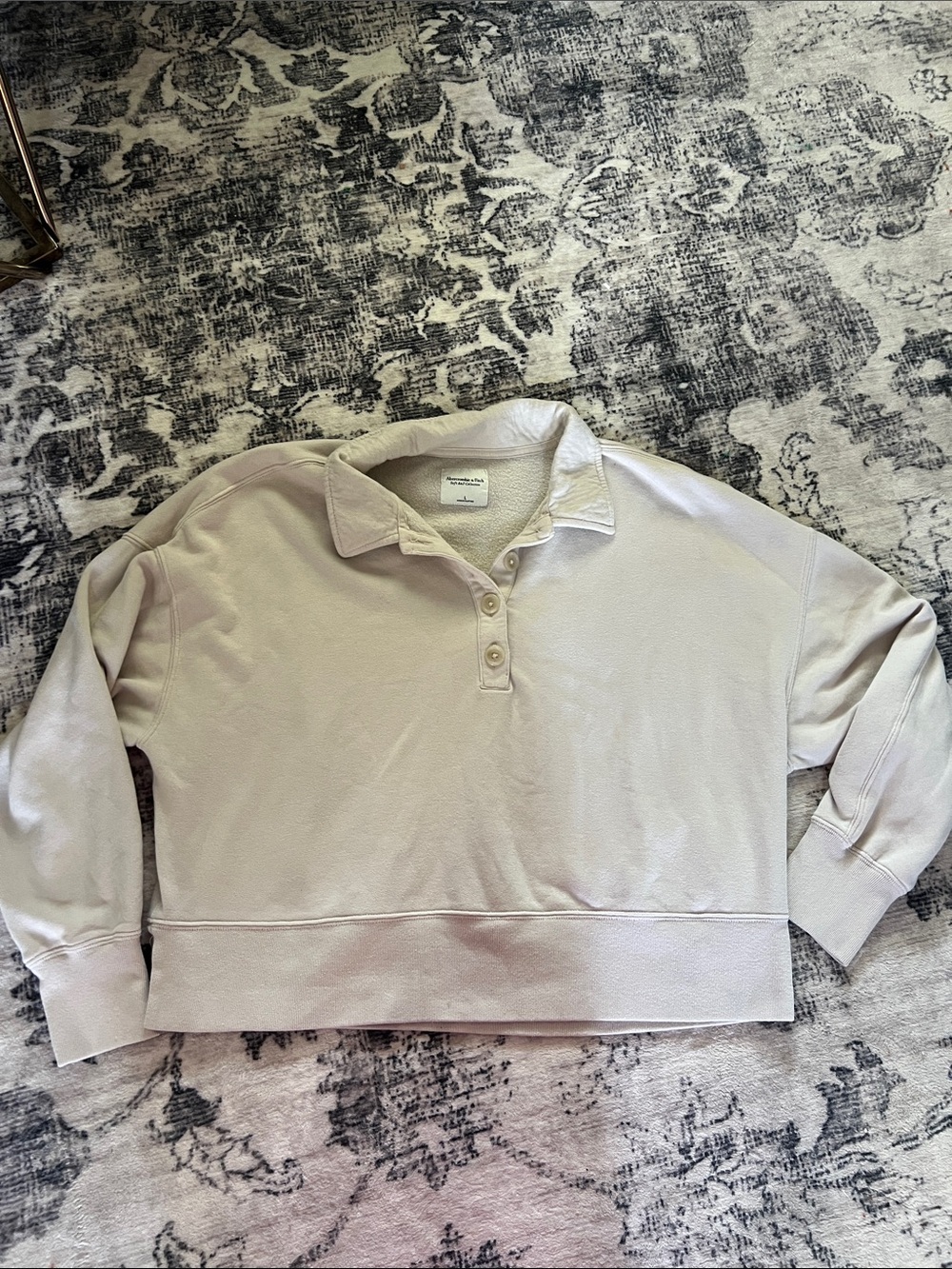 Abercrombie & Fitch Cream Collared Pullover